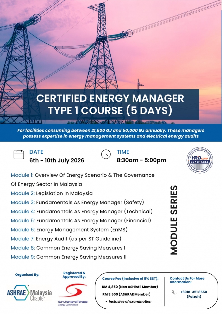 Become a Certified Energy Manager (Type 1) – 5-Day Professional Training