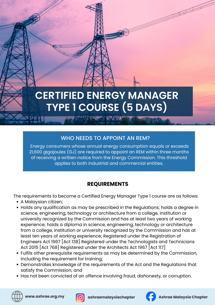 Become a Certified Energy Manager (Type 1) – 5-Day Professional Training