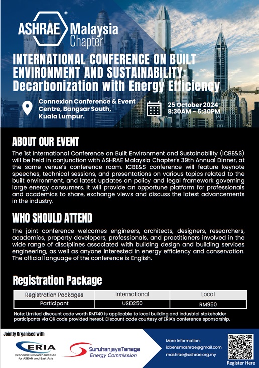 INTERNATIONAL CONFERENCE ON BUILT ENVIRONMENT AND SUSTAINABILITY: Decarbonization with Energy Efficiency