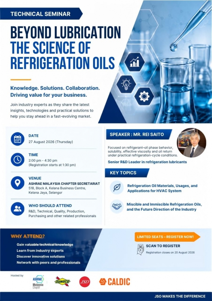 Technical Seminar-Beyond Lubrication: The Science of Refrigeration Oils