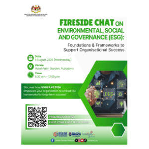 Awareness talk on ISO IWA 48:2024 - Framework for implementing Environmental, Social and Governance (ESG) Principles